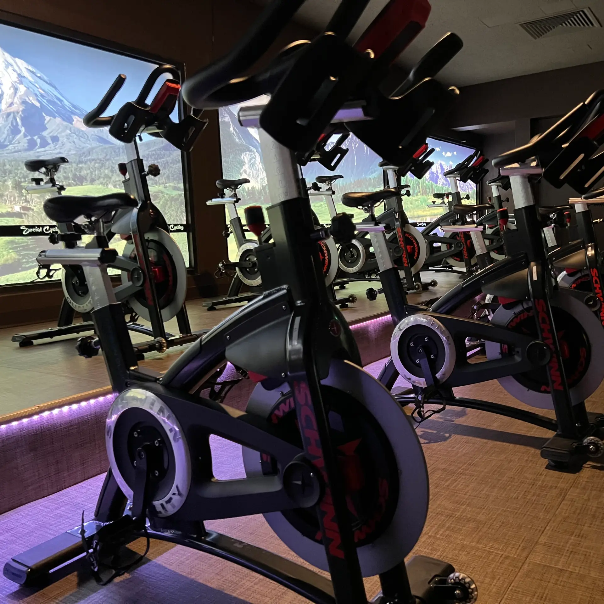 The Cycling Studio offers bikes for high-intensity Social Cycling classes